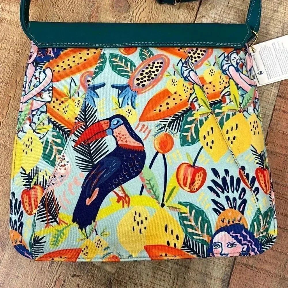 NWT Raquel Arana Crossbody Tropical Floral Bag Purse - Picture 5 of 9